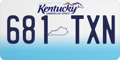KY license plate 681TXN