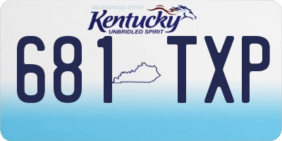 KY license plate 681TXP