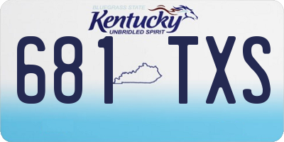 KY license plate 681TXS