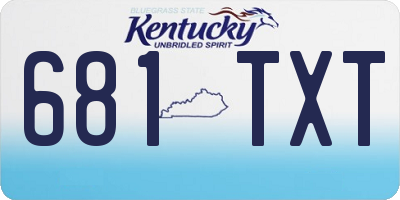 KY license plate 681TXT