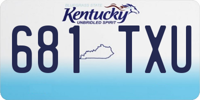 KY license plate 681TXU