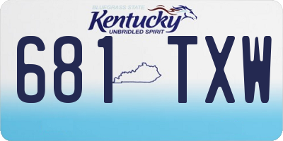 KY license plate 681TXW