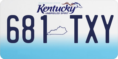 KY license plate 681TXY