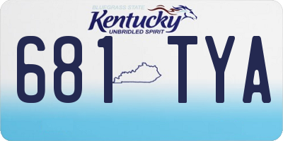 KY license plate 681TYA