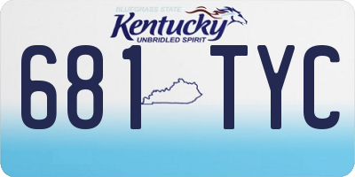 KY license plate 681TYC
