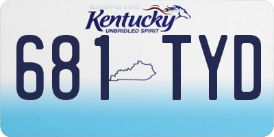 KY license plate 681TYD