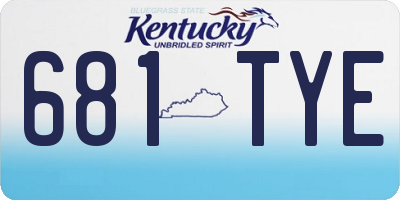 KY license plate 681TYE