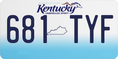 KY license plate 681TYF