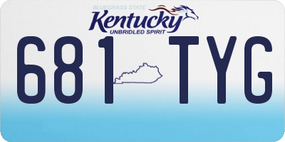 KY license plate 681TYG