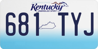 KY license plate 681TYJ