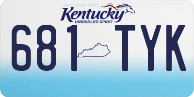 KY license plate 681TYK