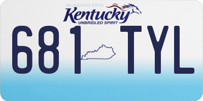 KY license plate 681TYL