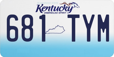 KY license plate 681TYM