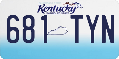 KY license plate 681TYN