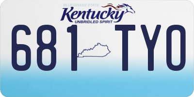 KY license plate 681TYO