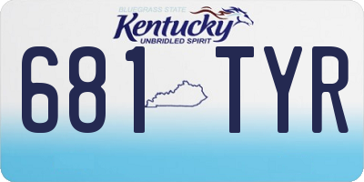 KY license plate 681TYR