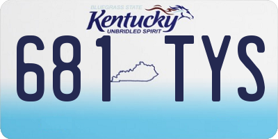 KY license plate 681TYS