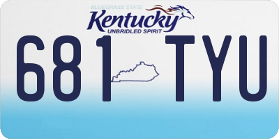 KY license plate 681TYU