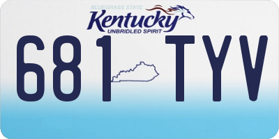 KY license plate 681TYV