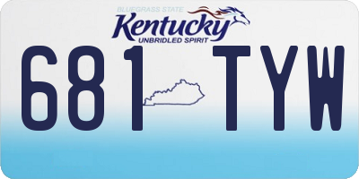 KY license plate 681TYW