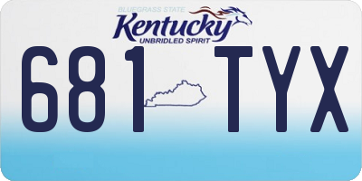 KY license plate 681TYX