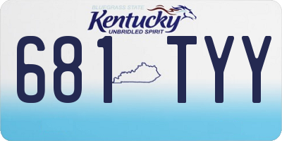 KY license plate 681TYY