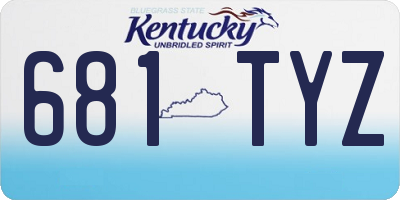 KY license plate 681TYZ