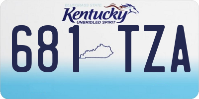 KY license plate 681TZA