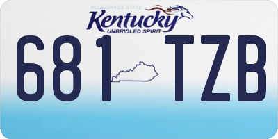 KY license plate 681TZB