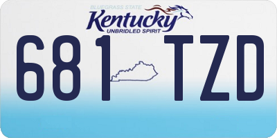 KY license plate 681TZD