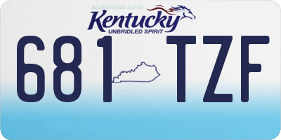 KY license plate 681TZF