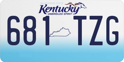 KY license plate 681TZG