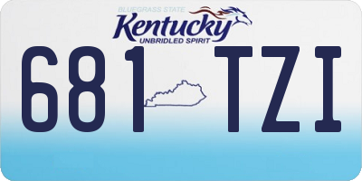 KY license plate 681TZI