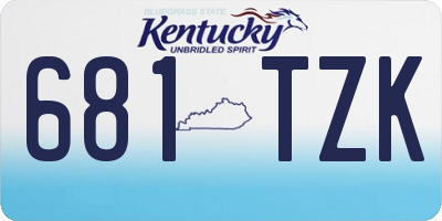 KY license plate 681TZK