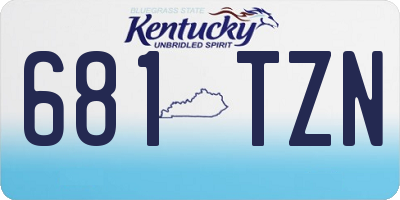 KY license plate 681TZN