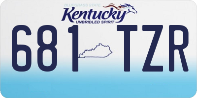 KY license plate 681TZR