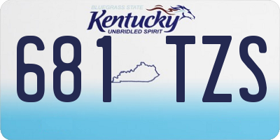 KY license plate 681TZS