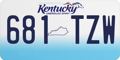 KY license plate 681TZW