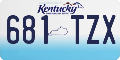 KY license plate 681TZX