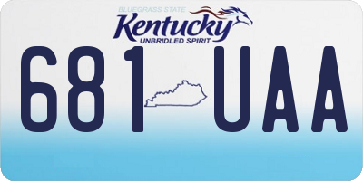 KY license plate 681UAA