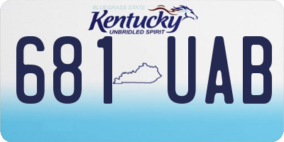 KY license plate 681UAB