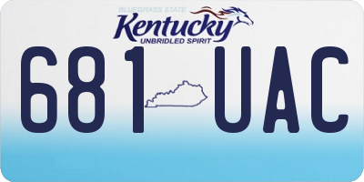 KY license plate 681UAC