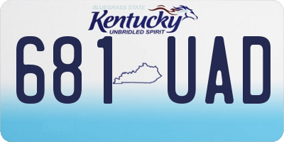 KY license plate 681UAD