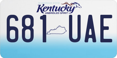 KY license plate 681UAE