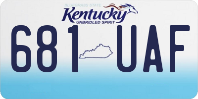 KY license plate 681UAF