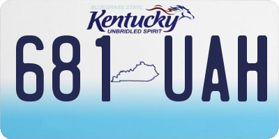 KY license plate 681UAH