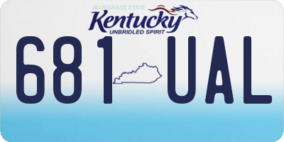 KY license plate 681UAL