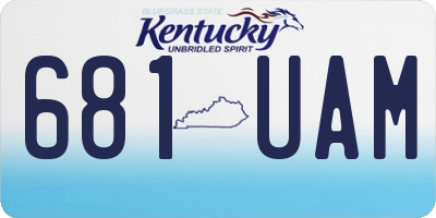 KY license plate 681UAM