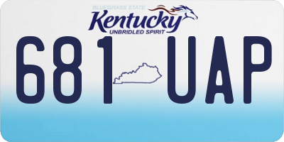 KY license plate 681UAP
