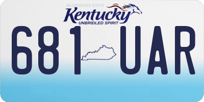 KY license plate 681UAR